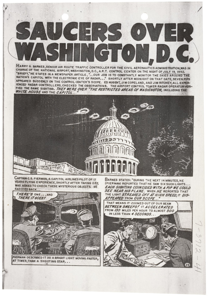 Archival source image associated with Radar and visual sightings over Washington, D.C., July 19–20, 1952